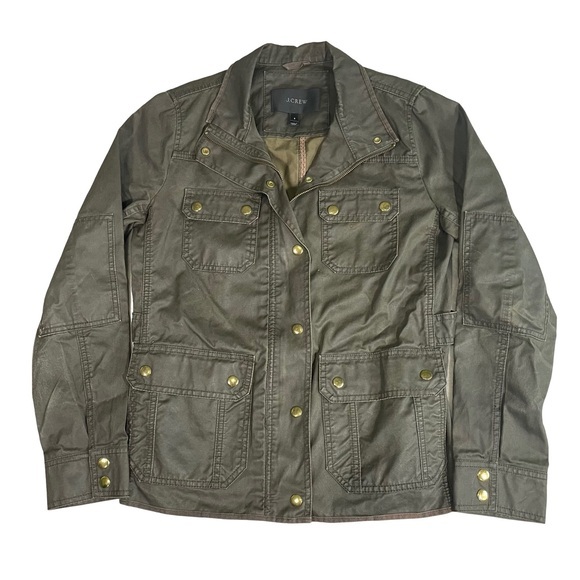 J. Crew Downtown Field Jacket XS Army Workwear Chore Coat City Waxed Cotton - Picture 2 of 11